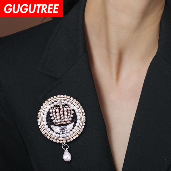 

gugutree brooch breastpin pearl flower girl buttlefly eagle patch metal patches badges applique patches for clothing hh-14, Black