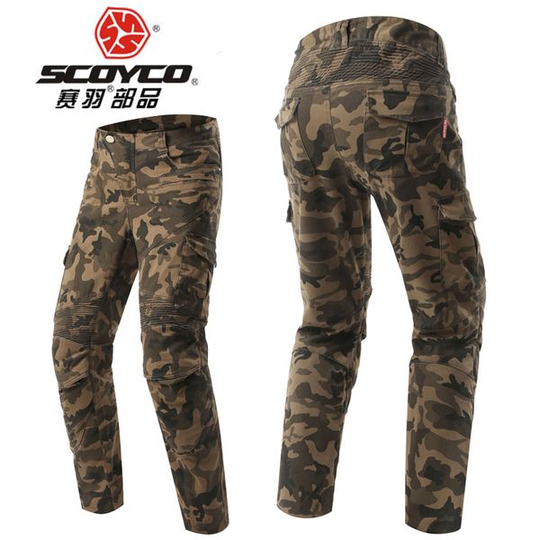 

2017 scoyco motorcycle riding trousers stretch camouflage locomotive jeans retro casual knight pants eva hips ce knee pads, Black;blue