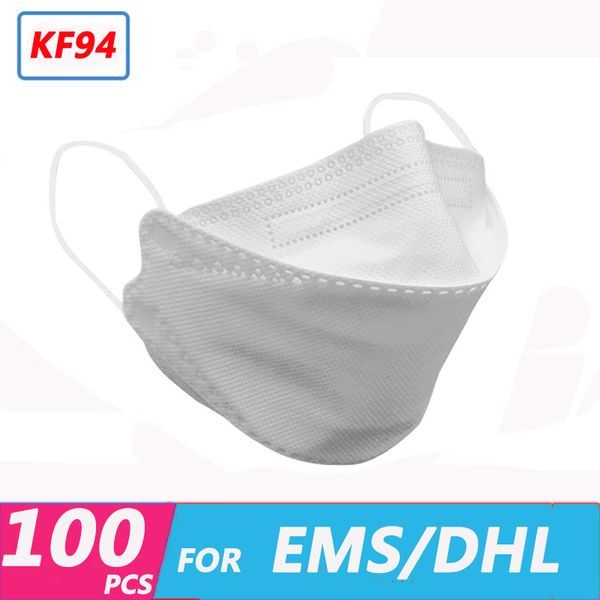 

in stock shipping by ems/dhl 100pcs kf94 masks non-woven 4 layer masks anti dust anti-fog breathable face masks anti pm2.5