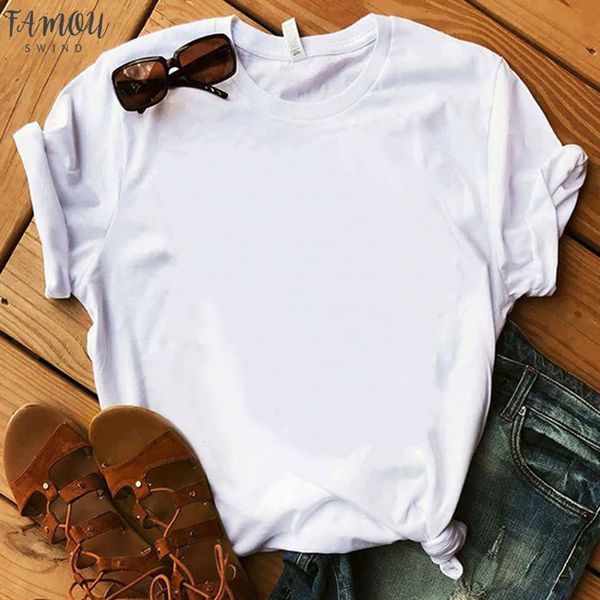 

new white t shirt summer harajuku casual solid tees 100% cotton o neck solid color women t shirt super soft comfortable t