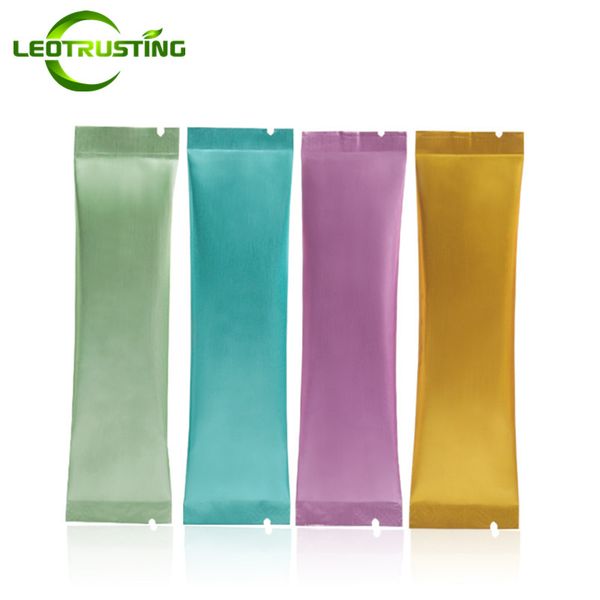 

leotrusting 500pcs 30x120mm small color aluminum foil open bag coffee fruit trial packaging bag heat sealing bags