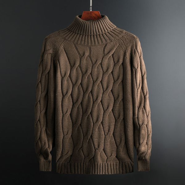 

casual sweaters men turtleneck simple soft warm winter coarse wool korean knitting sweater mens harajuku leisure clothes sa-8, White;black