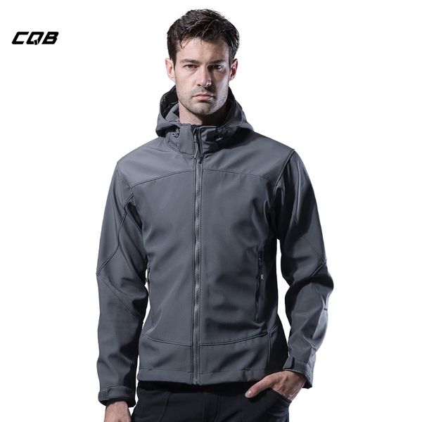 

cqb outdoor sports camping tactical men's hiking softshell jackets waterproof climbing winter male clothes hunting coat, Blue;black