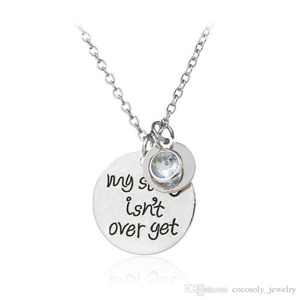 

new fashion jewelry silver family members my story isn't over yet pendant necklace family gift