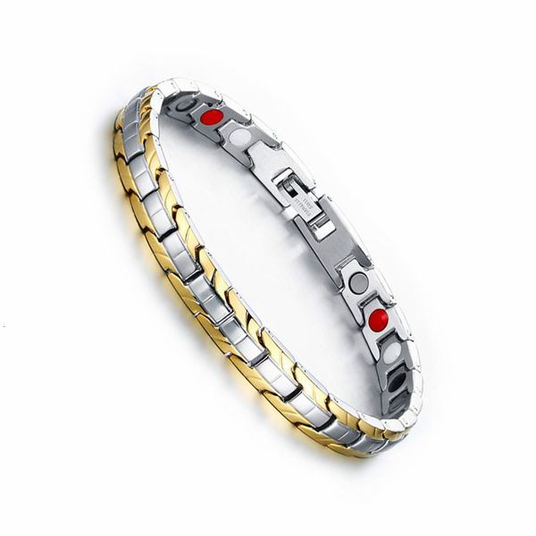 

7мм браслет wide magnetic health care для женщин и мужской из нержавеющей стали браслет, Black