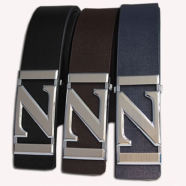 

second layer cowhide men's alloy smooth buckle genuine leather double-sided belt men's trousers belt, Black;brown