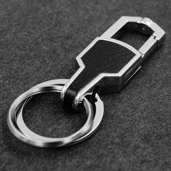 

high-end car keychain accessories creative leather keychain personalized waist custom, Silver