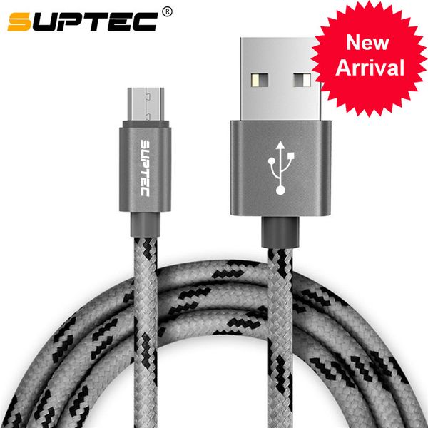 

suptec 2.4a micro usb cord cable 2m 3m braided fast charging data charger cable for android samsung huawei xiaomi microusb cable