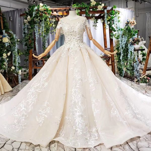 

plus size african wedding dresses illusion o neck tassel cap sleeve lace up back beaded lace up back gothic wedding dresses hochzeitskleider, White