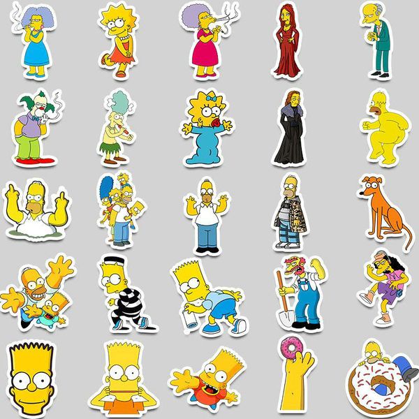 

2016 cartoon the simpsons stickers for diy lapluggage car decor anime sticker to skateboard phone fridge toy stickers mmj2010 rytxy