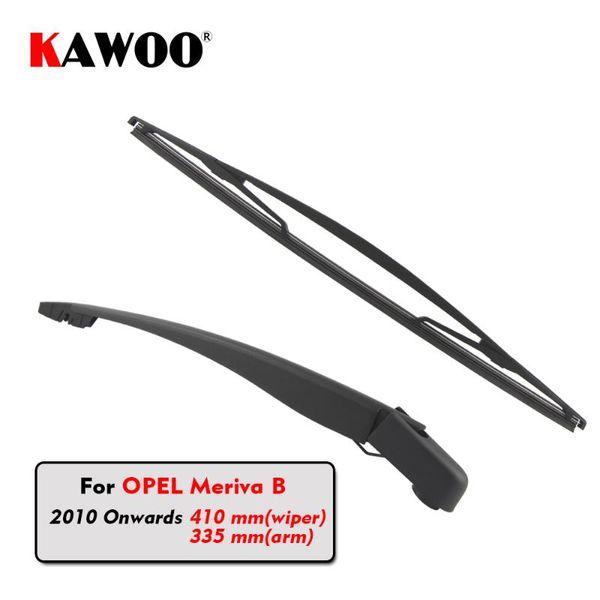 

kawoo car rear wiper blade blades back window wipers arm for meriva b hatchback (2010 onwards) 410mm auto windscreen blade