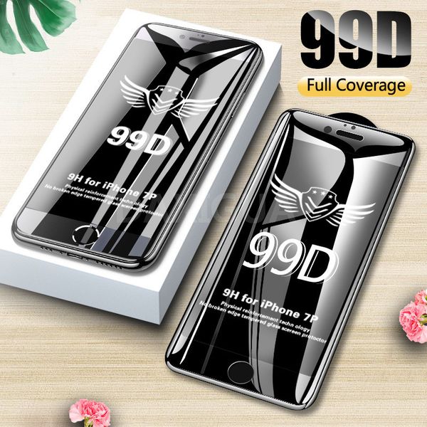 

99d curved edge full cover protective glass on the for iphone 7 8 6 6s plus tempered screen protector iphone x xr xs max glass