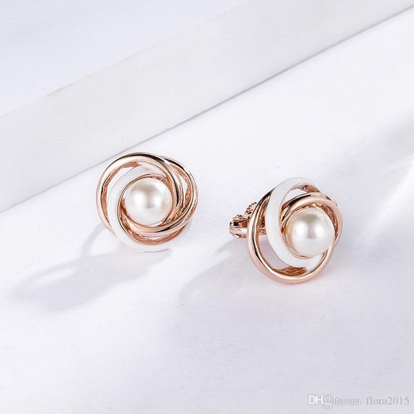 

имитация pearl серьга клип без пирсинг украшения для женщин способа высокого качества свадебных аксессуаров bijoux подарка на рождество, Silver