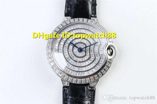 

ballon bleu de hpi00511 watch diamond mens watch swiss 9015 automatic 28800 vph 18k platinum 316l steel case sapphire crystal, Slivery;brown