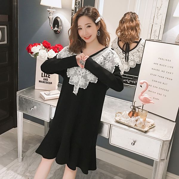 

pregnant women dress mid-length maternity clothes spring clothing 2020 new style fashion korean-style pregnant women base shirt, White