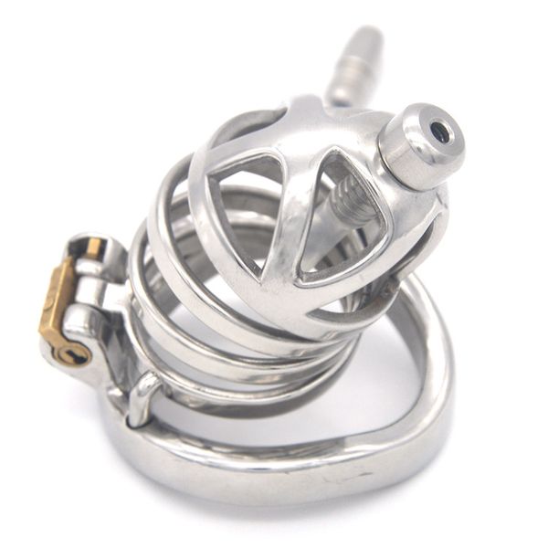 Stainless Steel Male Chastity Belt Metal Cock Cage Device for Man Penis Ring Lock With Urethral Catheter Sounds BDSM Sex Toys Adult Products