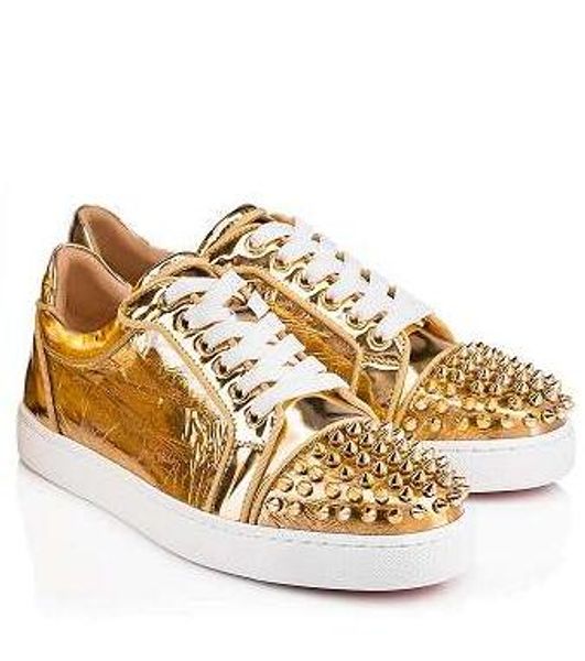 

men party dress wedding high low junior spikes red bottom glitter leather shoes,luxury red sole leisure walking outdoor flats eu35-46, Black