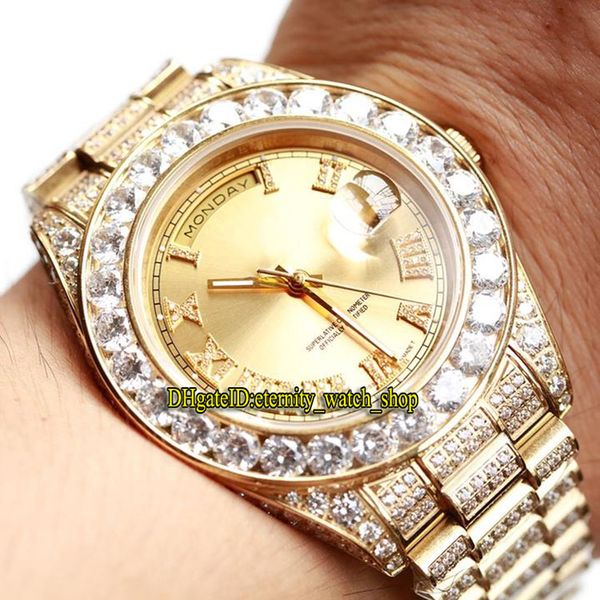 

version m228348rbr-0003 228398tbr gold dial japan miyota automatic 118338 mens watch sapphire diamond case diamond strap luxury watches, Slivery;brown