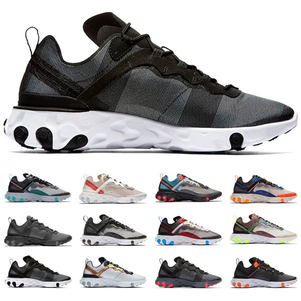 

2019 react element 87 undercover 55 мужчины женщины кроссовки дизайнерские кроссовки спортивные кроссовки черно-белый красный песок пустыни