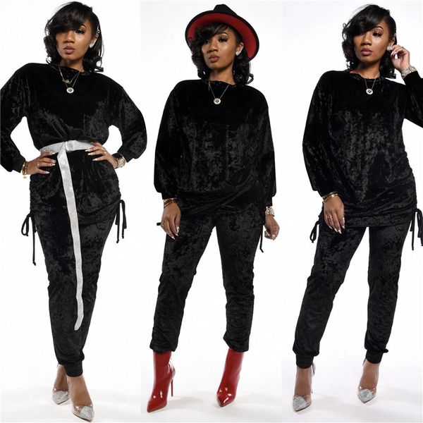 

autumn winter women two piece tracksuits solid color long sleeve womens tracksuits casual fashion female clothing, Gray