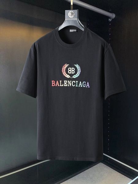 

2020 fashion catwalk bal brands mens womens designer rainbow logos lovers tshirt short sleeve tee luxury streewear xs- 731, Black;green