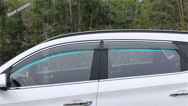

lapetus 4 piece for hyundai tucson 2016 2017 2018 car door window visors awnings sunny rain protector visor guard kit