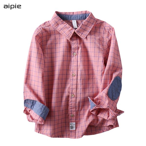 

aipie promotion new children boy's plaid shirts casual broadcloth fabric spring/autumn classic style for 4-10 year kids wear, White;black