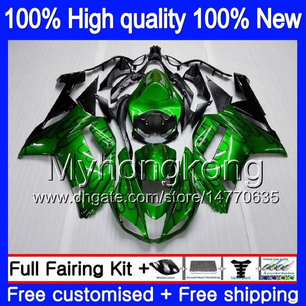 Corpo + 8 regali per KAWASAKI ZX 6R 6 R 600CC ZX636 2007 2008 209MY.18 ZX-636 ZX600 600 ZX6R 07 08 ZX 636 ZX-6R 07 08 Carenature Vendita Fiamme nere