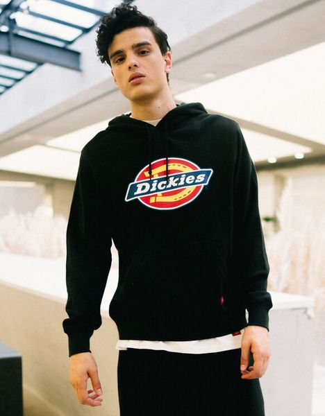 

dickies прибытие dickies зимы mens конструктора толстовка классический большой марка знак логотипа street dk вскользь пару пуловер с капюшон, Black