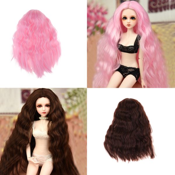 

2pcs high temperature wire beautiful curly hair wig 1/4 bjd doll hairpiece