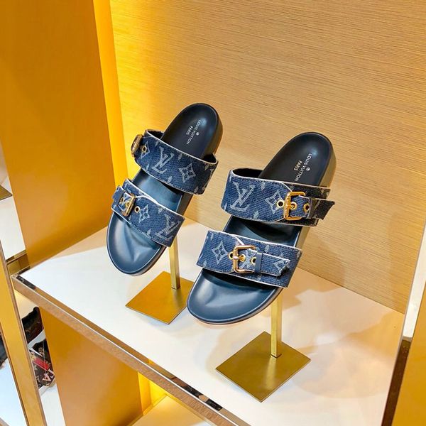 

fashion slippers women shoes sandals cowboy leather leisure flip flops non-slip summer classic beach slipper for woman, Black