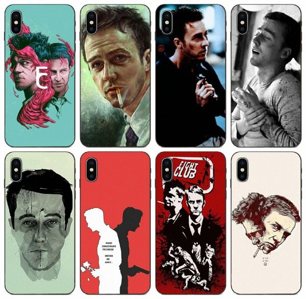 

[tongtrade] comics manga caricature selling fight club edward norton case for iphone 11 pro x xs max xr 8s 7s 6s plus galaxy s9 s10 case