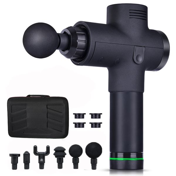 

muscle massage gun sport therapy massager body relaxation pain relief slimming shaping massager 6 heads with bag