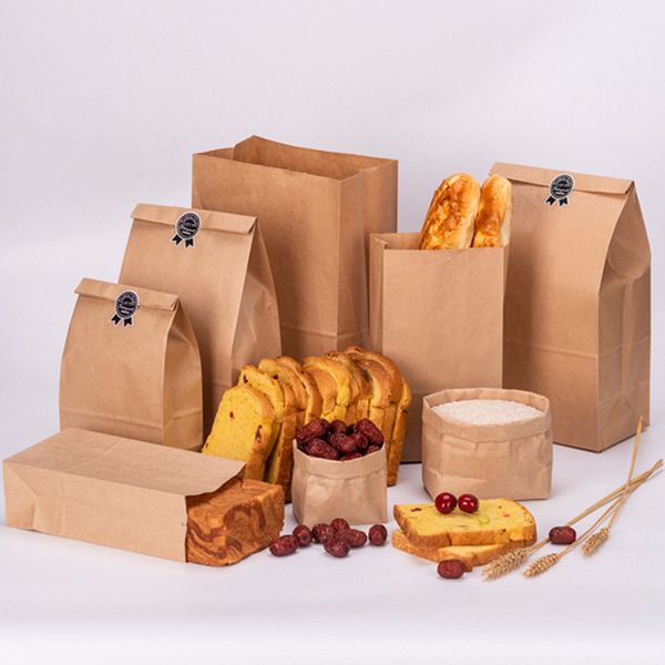 

10pcs kraft paper bags small gift bags sandwich bread party wedding supplies wrapping gift takeout take out