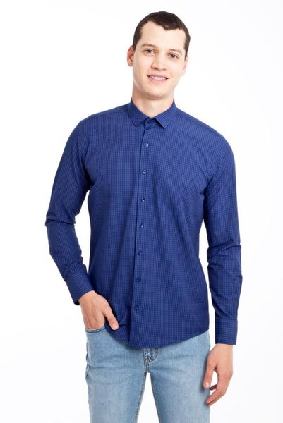 

kigili menswear navy blue long sleeve plaid slim fit spread collar made in turkey, White;black