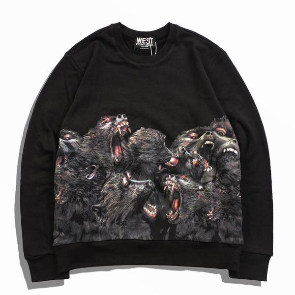 

new arrivals autumn designer mens women t shirt long sleeve roar orangutan monkey jumper baboon printed tshirt cotton t-shirt size s-2xl, White;black