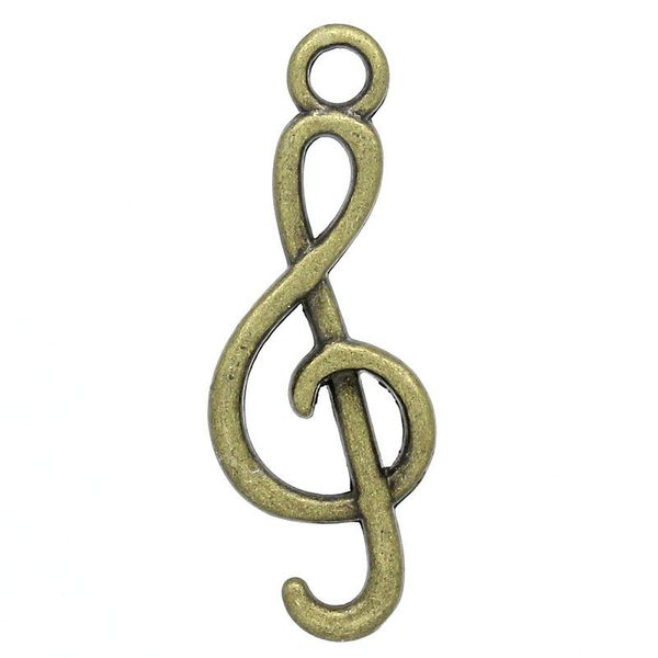 

doreenbeads шарм подвески музыкальная нота античная бронза 26x9mm, 50шт (k10563) иу, Silver