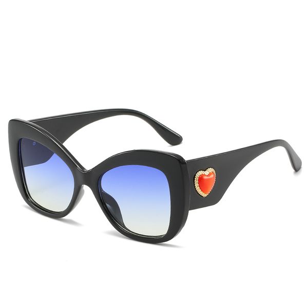 

european and american women female retro fashion heart-shaped sunglasses