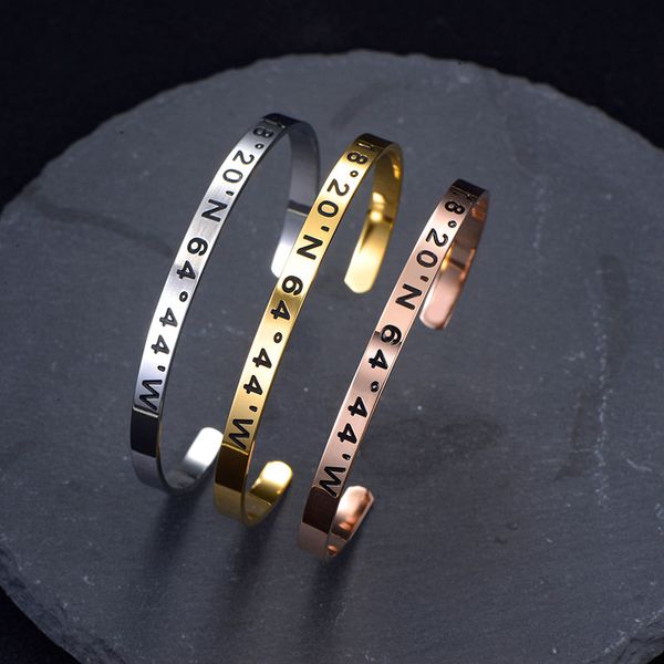 

fashion trend engraved letter stainless steel friendship jewelry for teens girl men inspirational gifts bracelet cuff bangle, Black