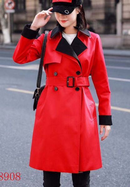 

women's long trench coat loose contrast color large size trench coat casual jacket british style luxury women's clothing hrr, Tan;black