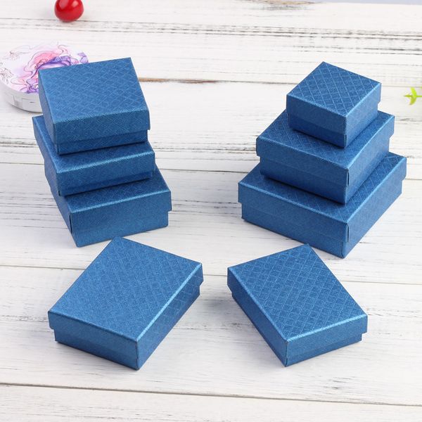 

[ddisplay]pure color blue jewelry box, trend diamond pattern ring gift case, special jewelry box for necklace, festival pendant display, Black;white