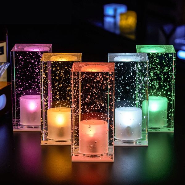 LED Night Lights Bar Tischlampe Ladekristall helles farbenfrohes romantisches Café KTV Restaurant