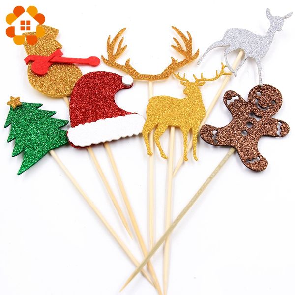 

1set 4 styles beautiful christmas series cake ers diy festival party decorations christmas dessert cupcake decor supplies