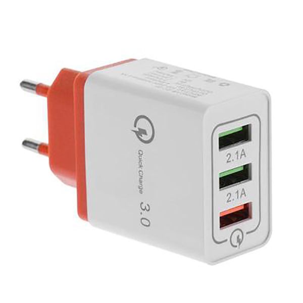 

wall charger adapter quick charge charger mobile phone qc3.0 3 port usb power adapter eu to uk