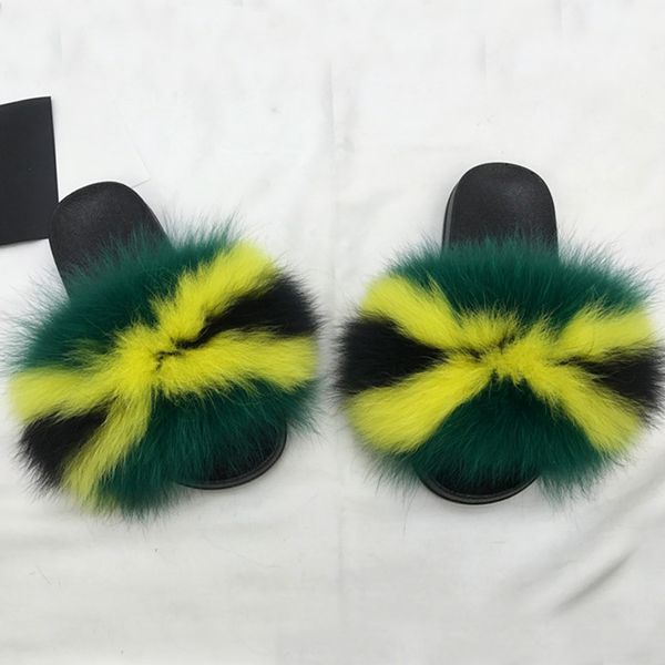 

women fur slides lovely new fur slippers real slippers women home indoor drop shipping slides big shoes, Black