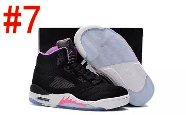

2018 new vii chirldren's basketball shoes boys and girls kids 5s sports basketball sneakers shoes youth sneakers size 28-35, Black