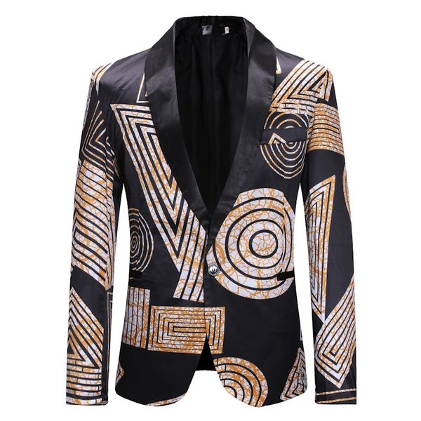Designer Mens Blazers Slim Fit Outono Primavera Blazers Moda Geometric Figura Pattern Gentleman Ternos Mens Vestuário Jacket traje Petit