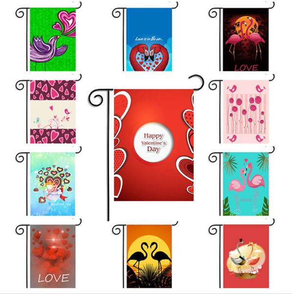 

party valentine's day lover garden flag diy yard hanging flag house garden decoration american portable banner flag 30*45cm xd21419