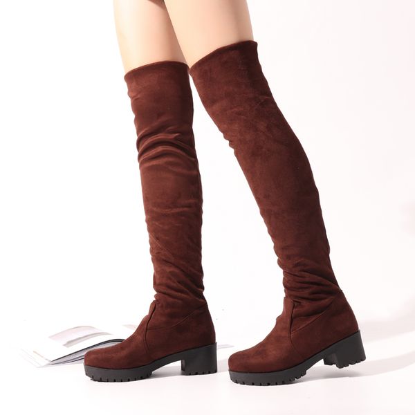 Hohe Wildleder Plus Großhandel Overknee Stretch Einstellbar Damen Umgedrehte Nis Oberschenkel Size Stiefel3 Schuhe Kante Länge Farben ULqVpGzSM