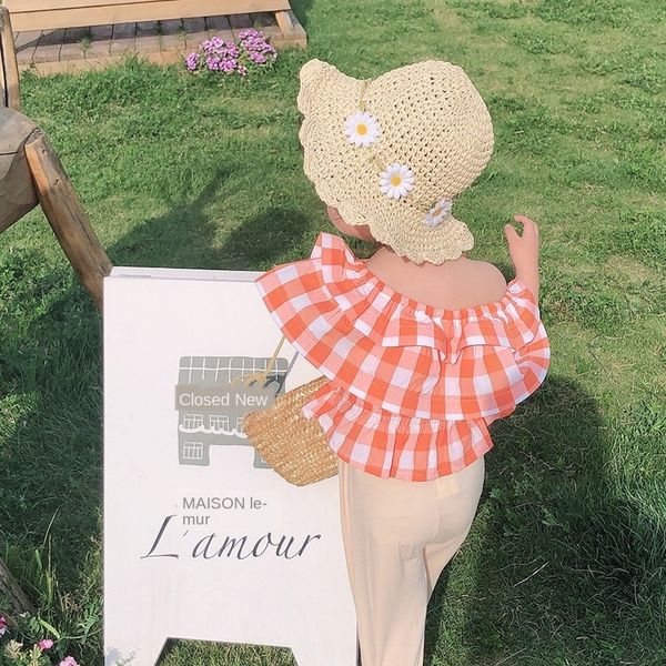 

jwz21 girls plaid shoulder-exposed 2020 little girl collar girls plaid doll shirt shirt shoulder-exposed 2020 little girl doll collar to, White;black